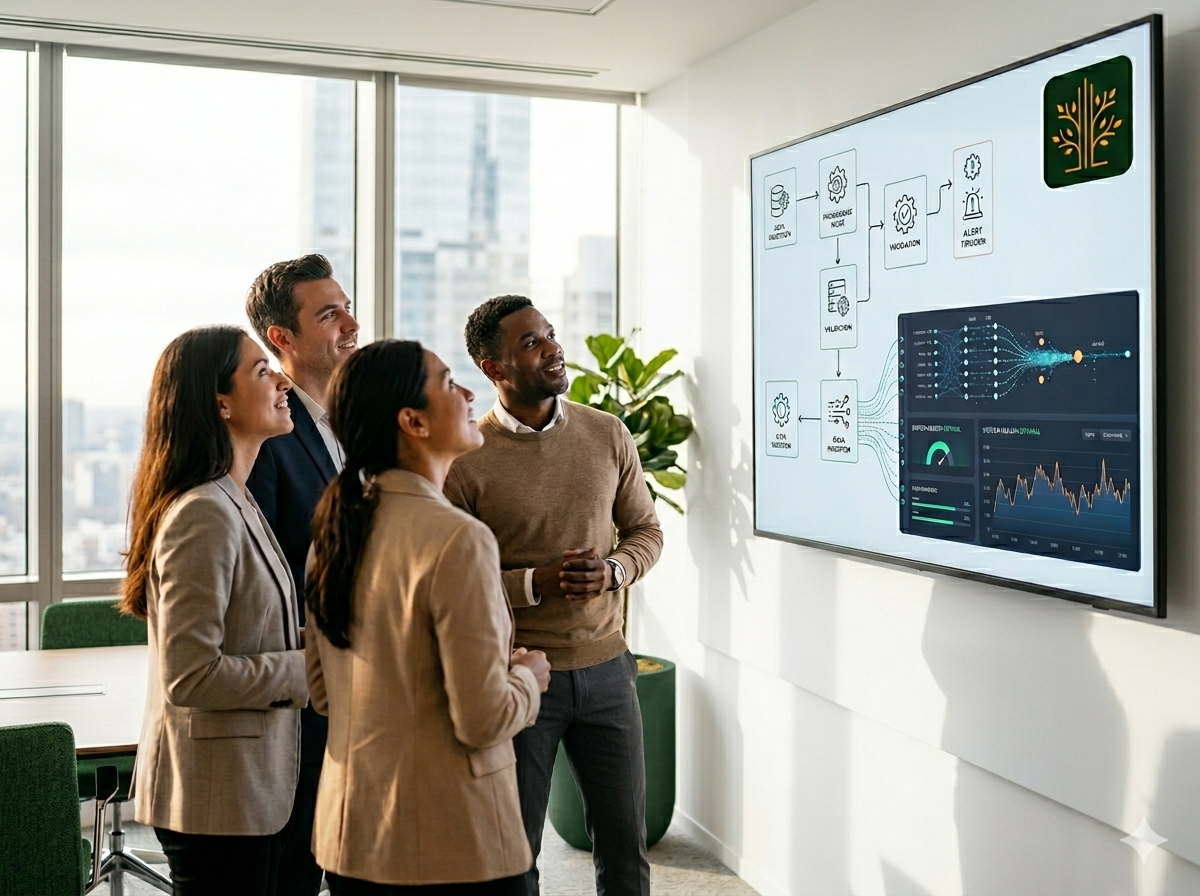 Automation Solutions — team reviewing automated workflows